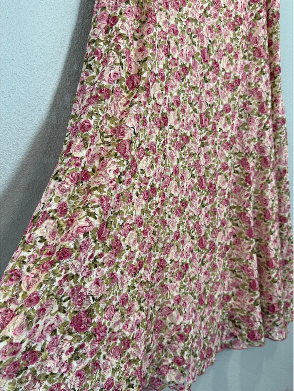 RQT Pink Rose Floral Lace Maxi Skirt - Women's Large - Picture 2 of 5